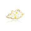 Broche de flores com folhas de rosto sorridente de amor criativo transfronteiriço desenho animado fofo pequeno fantasma presente de Halloween emblema de metal