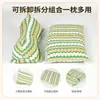 Almohada de cáscara de trigo sarraceno, almohada triangular integrada, para uso doméstico, proporciona soporte para el cuello, adecuada para adultos, viene en juego y es desmontable