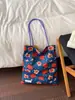 Bolsa de tela de gran capacidad para mujer, Nuevo estilo étnico 2026, Bolso de hombro con bloques de color, Bolso ligero para clase y tutoría, Bolso de hombro