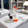 Figura de Cisne de Vidrio Glaseado Hecho a Mano Zibo para Decoración de Coche y Escritorio de Oficina, Adorno de Animal, Dropshipping Transfronterizo