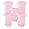 Mameluco de color liso para comercio exterior transfronterizo, algodón para niños, unisex, para bebé, conjunto de cinco piezas de manga corta
