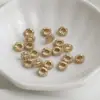 Cuentas Espaciadoras de Zirconia que Conservan el Color Chapadas en Oro de 14K, Forma de Ocho con Agujero Grande, Cuentas de Rueda, Materiales para Collares, Accesorios de Espaciadores para Joyería DIY