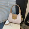 Bolso de Axila con Forma de Media Luna Estilo Francés 2025 Primavera Nuevo Estilo para Mujer Bolso de Mano para el Trabajo y el Trayecto Bolso Cruzado de Hombro a Cuadros