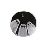 Três Broches Divertidos com Tema de Fantasma, Insígnias de Metal, Acessórios para Roupas, Pins de Lapela, Padrões Geométricos Redondos de Paisagem, Atacado de Fábrica