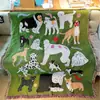 Paraíso Canino Dibujo Animado Manta Linda Manta de Cama para Dormitorio Manta para Sofá de Sala de Estar Cubierta de Sofá Toalla Manta de Camping Multifuncional
