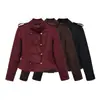 Estilo Europa Cruz Z 2026 Nueva Moda Temperamento Chaqueta Abrigo de Gamuza para Mujer al por Mayor Hebilla de Nudo de Cuerda 6318244