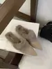 Primer Encuentro Ji Maomao Pantuflas para Mujer Mules sin Cierre para Exteriores Zapatos de Piel 2026 Otoño/Invierno Nuevos Impresionantes Tacones Altos