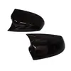 Adecuado para Ford Focus 02-05 Cubierta de Espejo Retrovisor de Fibra de Carbono para Palanca de Bocina Decoración de Carcasa de Espejo de Reversa Negro Brillante