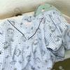 Fábrica de Origem 2025 Novo Pijama Doce de Verão Algodão Nuvem Estampado Desenho Animado Roupas de Casa Conjunto de Duas Peças