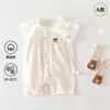 Mameluco de manga corta para bebé niña Verano Delgado Ropa para bebé Ropa para niña para salir Algodón puro Clase A Ropa para gatear para recién nacidos