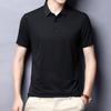 Camisa Polo Elástica Sin Costuras de Seda Helada para Hombre de Manga Corta Verano Delgado Negocios Casual Camiseta de Manga Corta con Cuello para Hombre Dropshipping