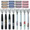 Barbeador Manual de Segurança Laranja com 6 Lâminas de Aço Inoxidável para Homens com Lâminas Substituíveis Barbeador Manual Diário