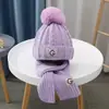 Chapéu de urso infantil para outono e inverno, chapéu de bebê quente à prova de vento, de algodão tricotado, com forro de fleece e cachecol espessado de design integrado