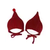 Gorro de Elfo Tejido para Bebé Otoño e Invierno Engrosado Cálido Protección para Orejas Cortavientos Gorro Tipo Pulóver Rojo Lindo Gorro para Bebé y Niños