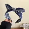 Diadema Retro Flor Paisley Coreana y Japonesa Diadema Ancha Orejas de Conejo Elegante para Mujer Pasador Accesorio para el Cabello Pinza para el Cabello