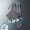 Pantalones de verano finos de secado rápido para hombre transfronterizos, corte holgado, talla grande, pantalones elásticos para hombre, pantalones largos rectos deportivos, pantalones casuales para hombre