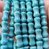 8X13Mm Turquesa Azul e Branco Formato Osso de Amendoim Furo Reto Formato Especial Miçanga Solta Pulseira Joia Miçangas de Bambu com Miçangas