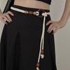 Cinturón de cuerda blanca estilo bohemio, accesorio para mujer, estilo étnico de verano, decoración a juego, cadena de cintura vintage para vestido.
