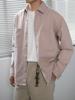 Camisa bordada Nengmeng de doble bolsillo con diseño de línea Ming para hombre, primavera y otoño, holgada, de manga larga, chaqueta casual para hombre