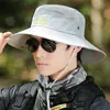 Sombrero de ala ancha para hombre con protección solar, Sombrero de Montañismo, Senderismo, Pesca, Sombrero de Vaquero, Sombrero de Pescador Transpirable de Verano para Exteriores
