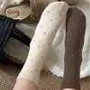 Meias de Renda Floral Retrô para Outono e Inverno Algodão Amigo da Pele Meias Zhuji para Mulheres Versátil Meias Slouch Millefleur Meias