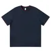 Producto Nuevo de Primavera y Verano: Camiseta de Algodón Merceizado Suave como la Seda de Color Liso con Cuello Redondo, Paquete de 50 Piezas, con Impresión de Logo Personalizado y Borde del Cuello en Contraste para un Look Casual