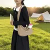 Moda Coreana Lindo Bolso de Lona a Cuadros Tipo Dumpling para Mujer 2026 Nuevo Casual Gran Capacidad para Viajar al Trabajo Bolso de Hombro Cruzado