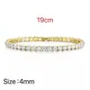 Pulsera de Zirconia Incrustada Transfronteriza Europea y Americana de 4 mm Fila Única de Diamantes Diseño de Nicho Hebilla Ins Pulsera Simple y Versátil