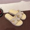 Hermosas Sandalias para Ropa de Verano para Mujer, Nuevo Estilo Exquisitas Chanclas de Playa con Fragancia de Hada para Faldas, Chanclas Planas con Pedrería