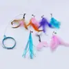 Collar para Gato con Caña de Juguete Intercambiable, Gadget de Autoentretenimiento para Aliviar el Aburrimiento, Collar de Silicona con Plumas, Juguete Automático para Gatos