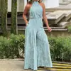 2026 Verano Nuevo Estilo Transfronterizo Europeo y Americano Comercio Exterior Moda Sexy Elegante Estampado Sin Mangas Pierna Ancha Mono Pantalón Largo