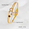 Pulseira de Aço Titânio Trevo de Quatro Folhas para Mulheres, Aço Inoxidável, Cor Dourada, Algarismos Romanos, Luxo Leve Europeu e Americano, Não Desbota, Atacado Fabricante Original