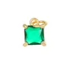 Lujo ligero moda transfronteriza DIY accesorios para joyería colgante de piedra de nacimiento cuadrada circonita collar pulsera accesorio charm