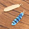 Colgante creativo de aleación con goteo de aceite de pluma colorida, accesorios de joyería DIY, colgante