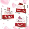 Joyas Transfronterizas Decoraciones de San Valentín Letrero de Madera Xoxo Adornos Manualidades de San Valentín