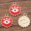 5 Colores 18X21mm Accesorios para Joyería de Aleación DIY Colgante Redondo Ojo Turco Gota de Aceite Accesorios para Teléfono Móvil