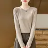 Camiseta base de cuello redondo con forro polar para mujer, ajuste slim para otoño e invierno, agradable para la piel, adelgazante, versátil, cálida, top interior de punto de manga larga