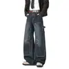 Pantalones de Trabajo Lavados de Alta Resistencia para Hombre, Diseño Americano de Verano, Pantalones de Exportación Desestructurados, Jeans Sueltos Vintage Geniales