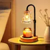 Lámpara de Aromaterapia de Madera de Amazon, Lámpara para Derretir Cera, Calentador de Velas, Lámpara con Portavelas Regulable, Quemador de Aromaterapia para Dormitorio, Lámpara para Derretir Velas