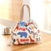 Bolsa saco com cordão para gato no atacado, bolsa colorida para guardar maquiagem, bolsa bento impermeável para lancheira japonesa, bolsa pequena da moda para mulheres