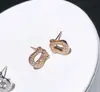 Aretes de Hebilla de Herradura Figaro Chapados en Oro de 18 Quilates y Diamantes, Aretes de Herradura Completamente de Diamante, Aretes de Gypsophila, Forma de U para Hombres y Mujeres al por Mayor