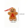 Decoración Navideña Transfronteriza de Tela Nueva, Colgante de Hombre de Jengibre, Adorno para Colgar en el Árbol de Navidad, Hombre de Galleta con Letra Navideña