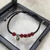 Pulseira Sino Marca Fu Ágata Vermelha Tecida à Mão Contas Casal Corda de Mão Vermelha Estudante Melhor Amigo Namorada Presente Pulseira