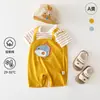 Mameluco de manga corta para bebé niña Verano Delgado Ropa para bebé Ropa para niña para salir Algodón puro Clase A Ropa para gatear para recién nacidos