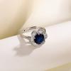 Anillo de plata de ley S925 2024 nuevo de lujo vintage con diamantes y circonitas, apertura de flores circulares multicolores, transfronterizo entre Europa y Estados Unidos.