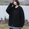 Desde Marte: Nunca pegajoso/a. Suéter cárdigan unisex retro de cuello redondo, cálido, holgado y versátil