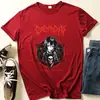 2025 Novo Anime Japonês Caveira Diabinho Estampa Harajuku Casual Soltinho Camiseta Unissex Manga Curta