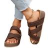 Sandalias casuales de talla grande transfronterizas, zapatos de mujer 2023, nuevas sandalias de plataforma plana de tejido cruzado de color sólido europeas y americanas