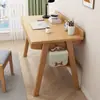 Escritorio rectangular de madera maciza con cajones, estantería de escritorio, escritorio para computadora de escritorio, escritorio de estudio para estudiantes de primaria y secundaria