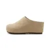 Zapatos de mujer dinámicos impermeables de cuero genuino con aumento interno de altura de 7 cm estilo Birkenstock, nuevo diseño de media zapatilla cerrada sin cordones con suela gruesa, 2026